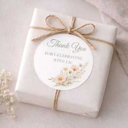 Sticker Rond Jardin de Fleurs Sauvages Merci