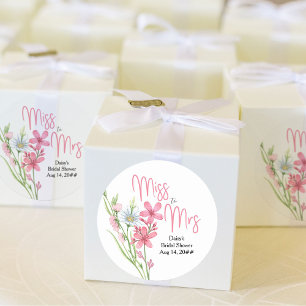 Sticker Rond Jardin de fleurs sauvages Miss to Mrs Shower de ma