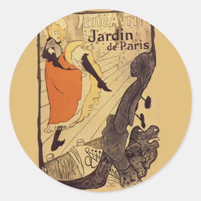 Sticker Rond Jardin de Paris - Toulouse-Lautrec (Devant)