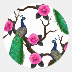 Sticker Rond Jardin de Peacock