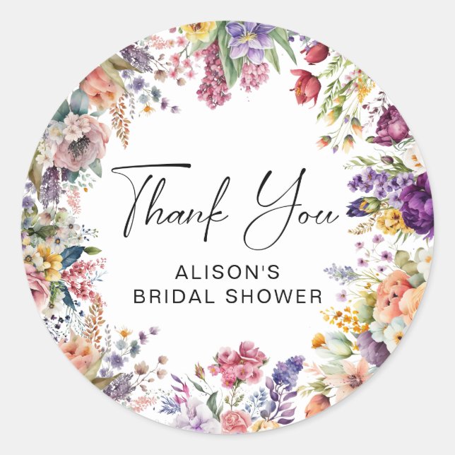 Sticker Rond Jardin de printemps Fleurs Mariage (Devant)