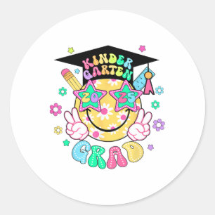 Sticker Rond Jardin d'enfants Diplômé Dernier jour Smile école