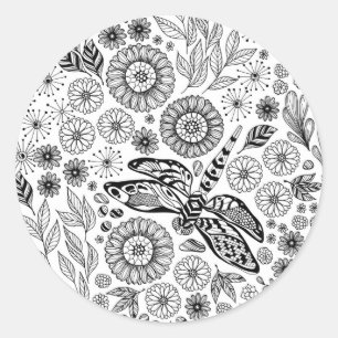 Sticker Rond Jardin des libellules
