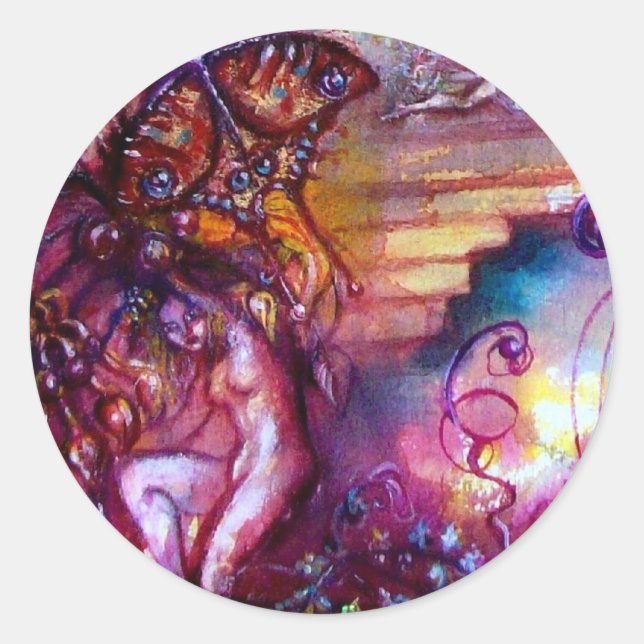 STICKER ROND JARDIN DES OMBRES PERDUES / ESCALIERS MYSTIQUES (Devant)