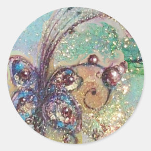 STICKER ROND JARDIN DES OMBRES PERDUES - PLANTE BUTTERFLY