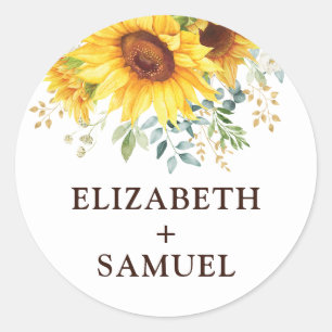 Sticker Rond Jardin d'été Boho moderne Mariage
