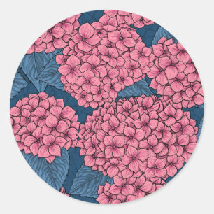 Sticker Rond Jardin d'Hydrangea