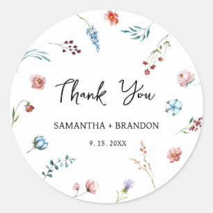 Sticker Rond Jardin Fleur sauvage Mariage