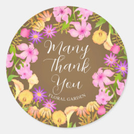 Sticker Rond Jardin Floral Brown