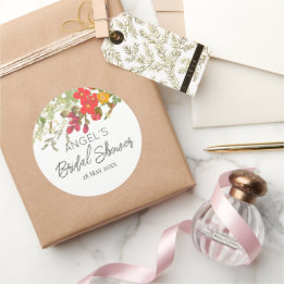 Sticker Rond Jardin Floral d'Été pour une Mariée 
