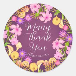 Sticker Rond Jardin floral M