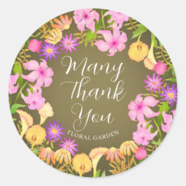 Sticker Rond Jardin Floral Olivier