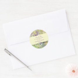 Sticker Rond Jardin floral violet élégant