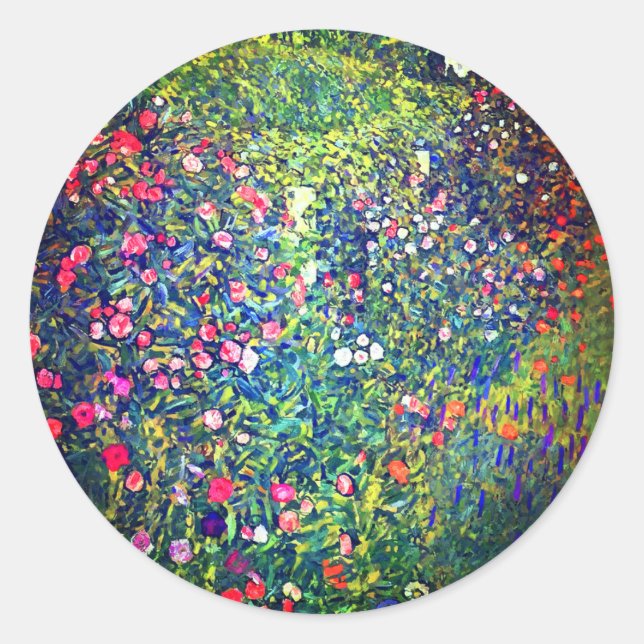 Sticker Rond Jardin italien Gustav Klimt (Devant)
