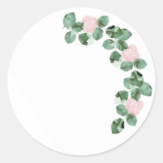 Sticker Rond Jardin rose