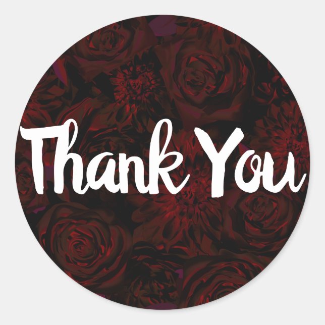 Sticker Rond Jardin sombre fleurs rouges romantiques mariage go (Devant)