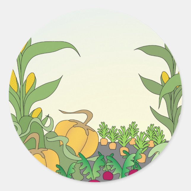 Sticker Rond Jardin végétal (Devant)