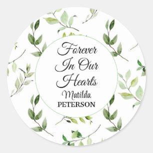 Sticker Rond Jardin vert Funérailles Feuilles