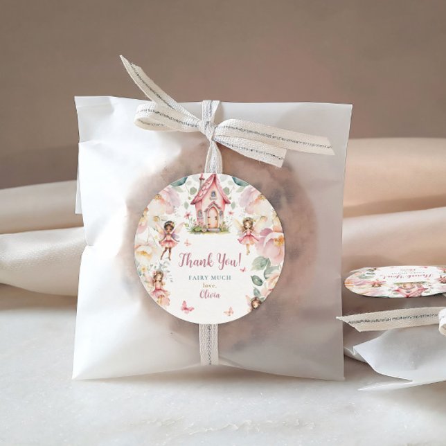 Sticker Rond Jardin Whimsical Fairy Tea Party Filles Anniversai (Créateur téléchargé)