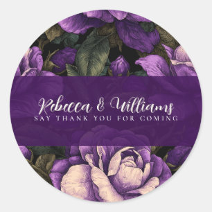Sticker Rond Jardiniers Violets Classiques Éclairent un Mariage