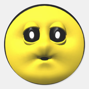 Sticker Rond Jaune brandissant un baiser