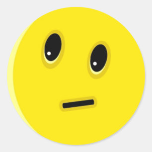 Sticker Rond Jaune brillant et joyeux visage souriant