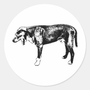 Sticker Rond Jaune coupé en dés (Die Cut Yawn) : Silhouette de 