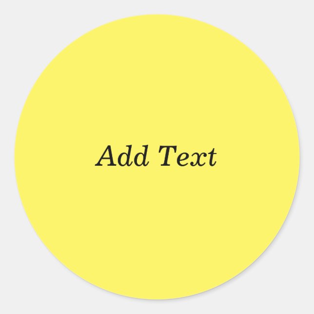 Sticker Rond Jaune Créez votre propre ajouter du texte (Devant)