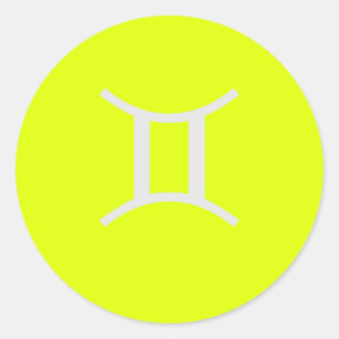 Sticker Rond jaune fluorescent -Gemini