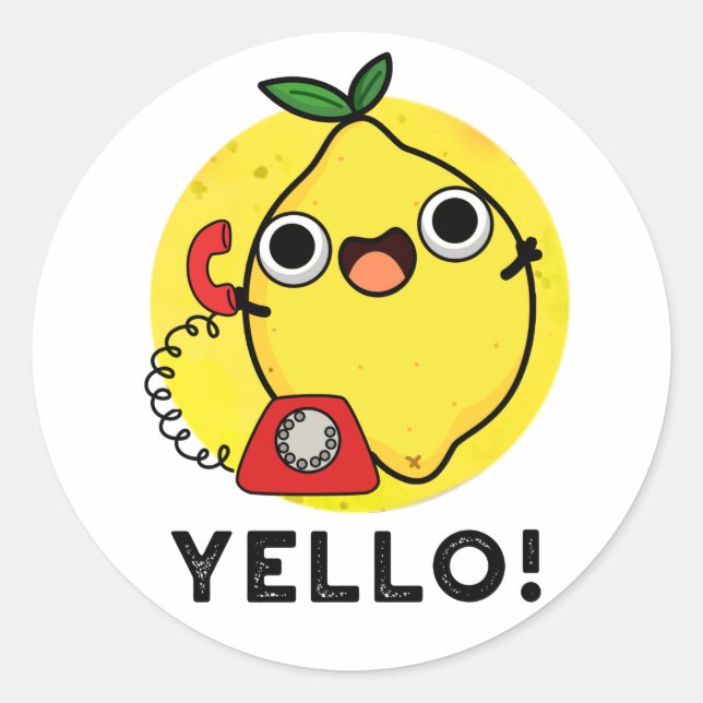 Sticker Rond Jaune Funny Pun de citron jaune (Devant)