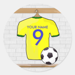 Sticker Rond Jaune Jaune Personnalisé Jaune Jouet de Football