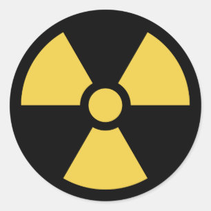 Sticker Rond Jaune radioactif d'autocollant de cercle sur le