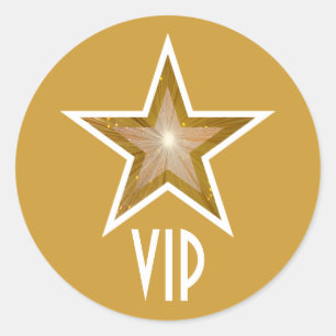 Sticker Rond Jaune rond d'autocollant de l'étoile VIP de "or"
