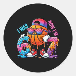 Sticker Rond J'avais 6 ans maintenant j'ai 7 ans Anniversaire B