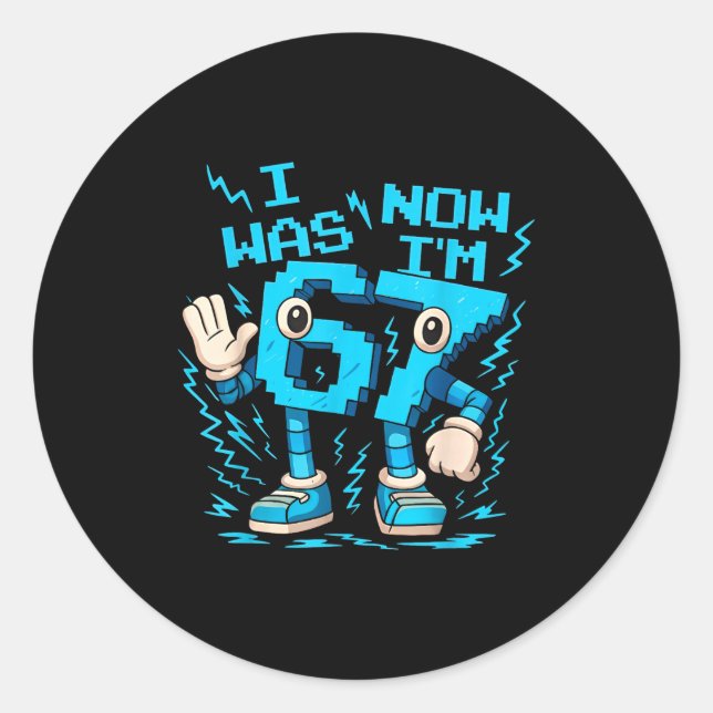 Sticker Rond J'avais 6 ans maintenant j'ai 7 ans Six Sept Brain (Devant)