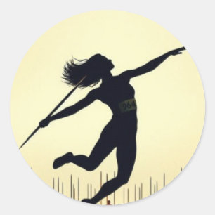 Sticker Rond javelot jeteuse fille
