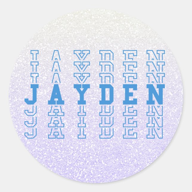 Sticker Rond Jayden Custom Boy Name (Devant)