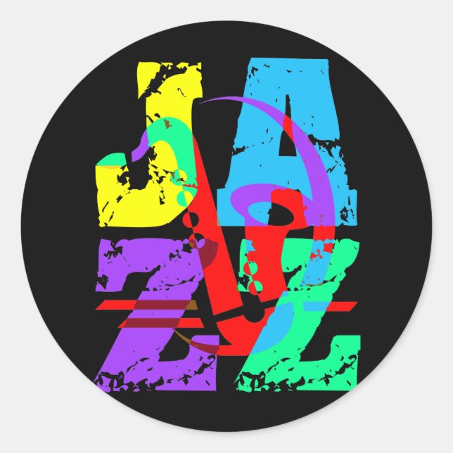 Sticker Rond Jazz cool et hip (Devant)