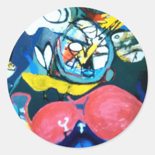 Sticker Rond Jazz de printemps Abstrait Jeff Hankamer Artjunkha