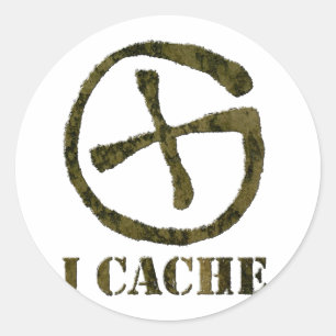 Sticker Rond JE CACHE l'autocollant