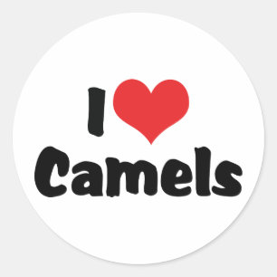Sticker Rond Je Chéris Chameaux à Cœur