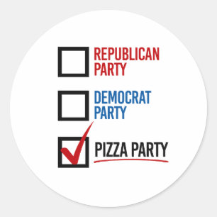 Sticker Rond Je choisis la fête de la pizza - -