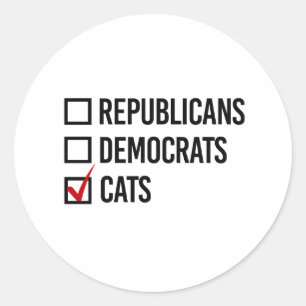 Sticker Rond Je choisis les chats plutôt que la politique - -