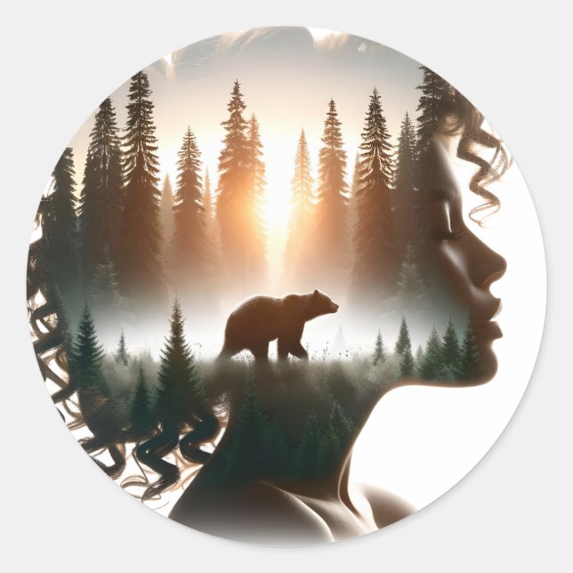 Sticker Rond Je choisis l'ours (Devant)