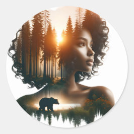 Sticker Rond Je choisis l'ours