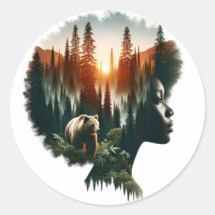 Sticker Rond Je choisis l'ours