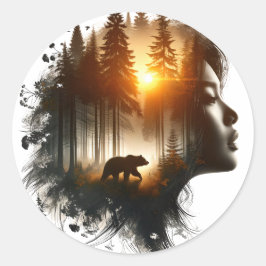 Sticker Rond Je choisis l'ours