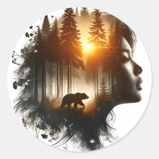 Sticker Rond Je choisis l'ours