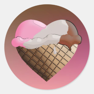 Sticker Rond Je (Coeur) Crème de glace ! Napoléon