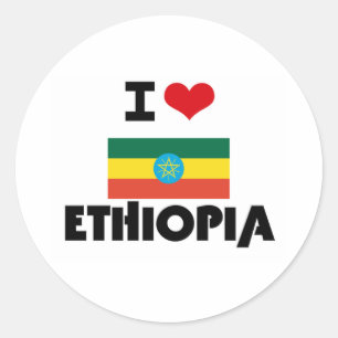 STICKER ROND JE COEUR L'ÉTHIOPIE